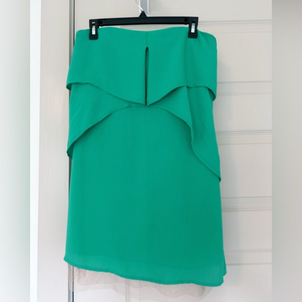 BCBGMaxAzria Runway Collection Kelly Green Fei Fei Mini Ruffle Dress, Size 4